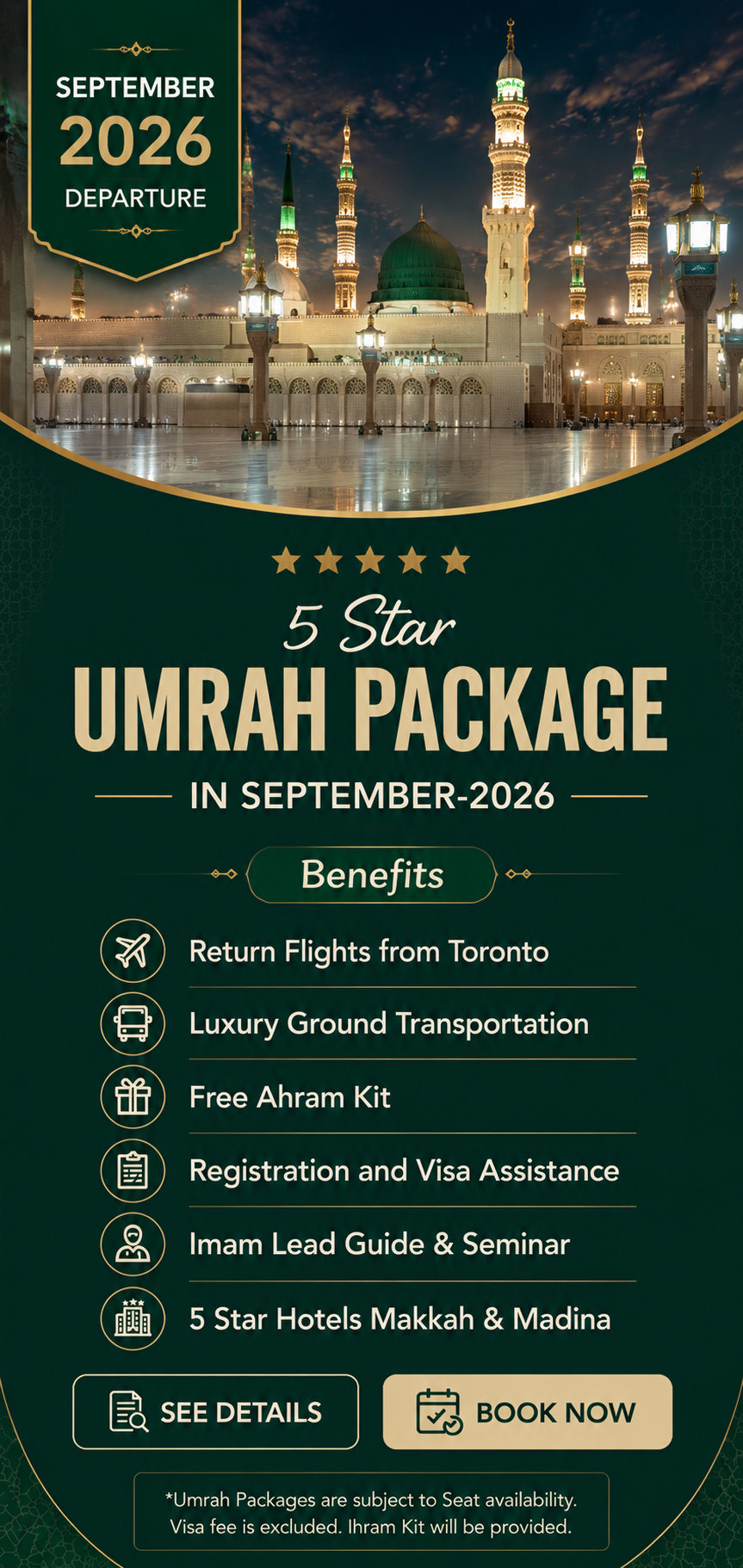 September 2026 Umrah Package